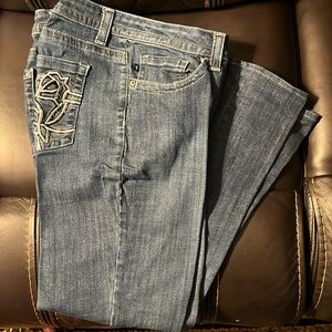 Women's Lee Jeans, Slender Secret Lower on the waist, sz 16, Blue denim